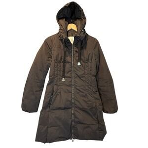 Moncler NIM Brown Down Long Puffer Coat Hoodie Hooded Parka Jacket XS 0